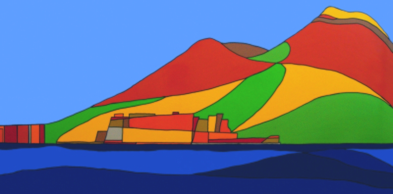 Castel dell'Ovo e il Vesuvio