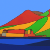 Castel dell'Ovo e il Vesuvio